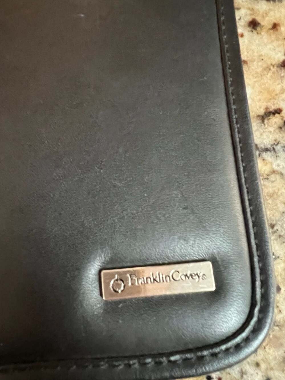Franklin Covey Classic Zip Planner Organizer Binder Black Leather